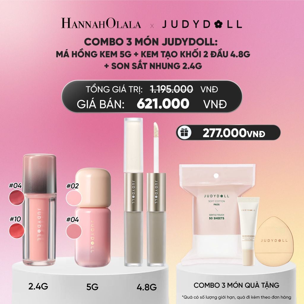  MÁ HỒNG KEM (LOTION) + KEM TẠO KHỐI 2 ĐẦU + SON SẮT NHUNG_A1379 