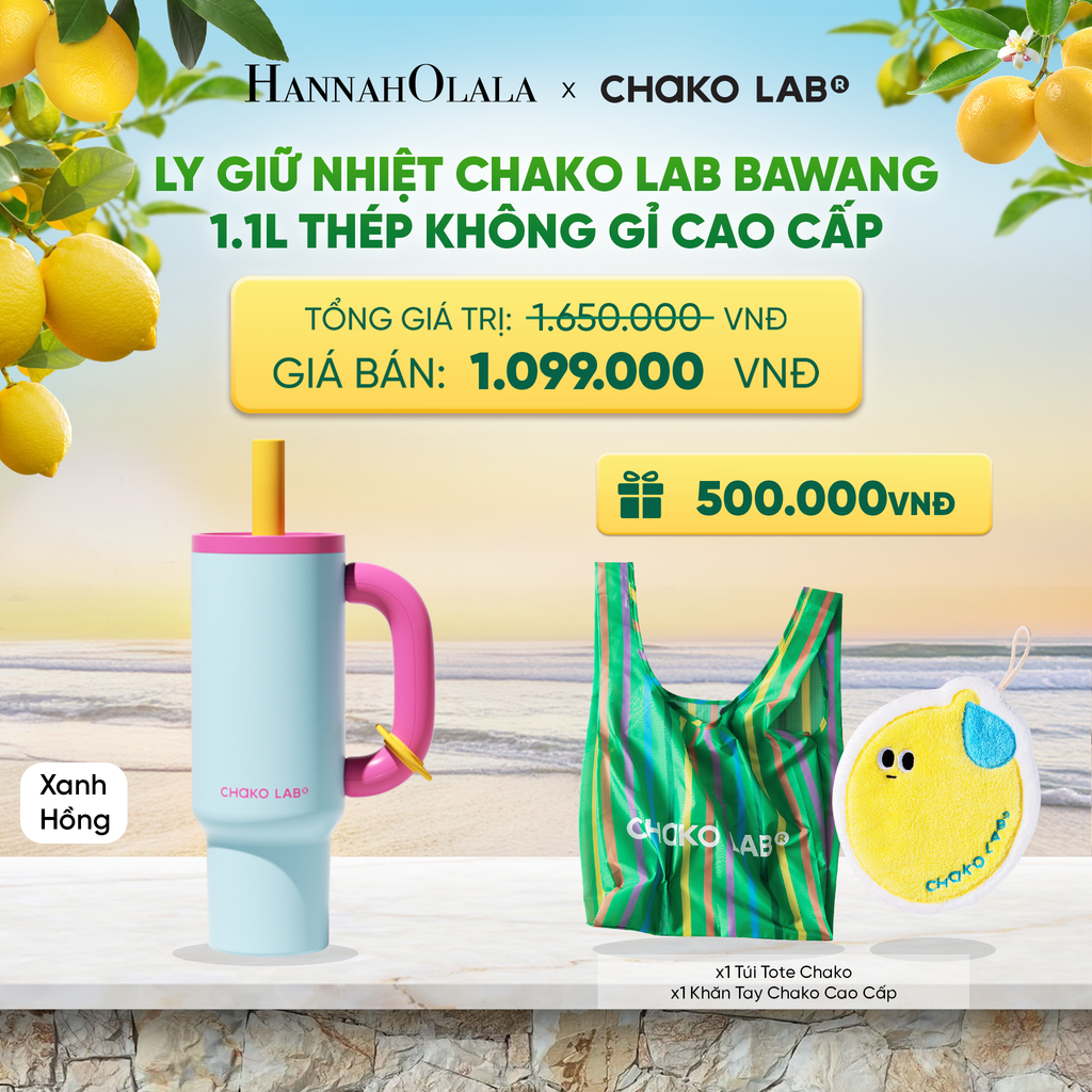 LY GIỮ NHIỆT CHAKO LAB BAWANG 1.1L THÉP KHÔNG GỈ CAO CẤP 