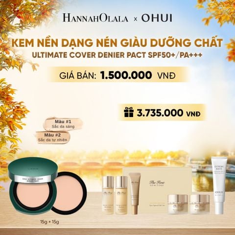  KEM NỀN DẠNG NÉN GIÀU DƯỠNG CHẤT OHUI ULTIMATE COVER DENIER PACT SPF50+/PA+++ - E2168 