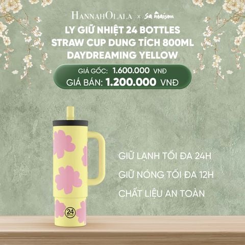  DEAL 2: LY GIỮ NHIỆT 24 BOTTLES STRAW CUP DUNG TÍCH 800ML HỌA TIẾT 