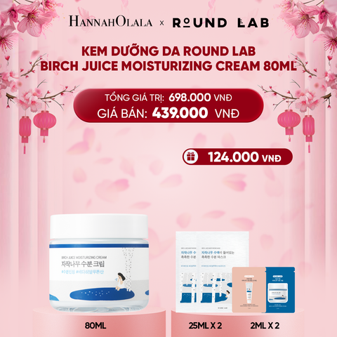  DEAL 4: KEM DƯỠNG DA ROUND LAB BIRCH JUICE MOISTURIZING CREAM 80ML DƯỠNG ẨM CẢI THIỆN ĐỘ ĐÀN HỒI DA 