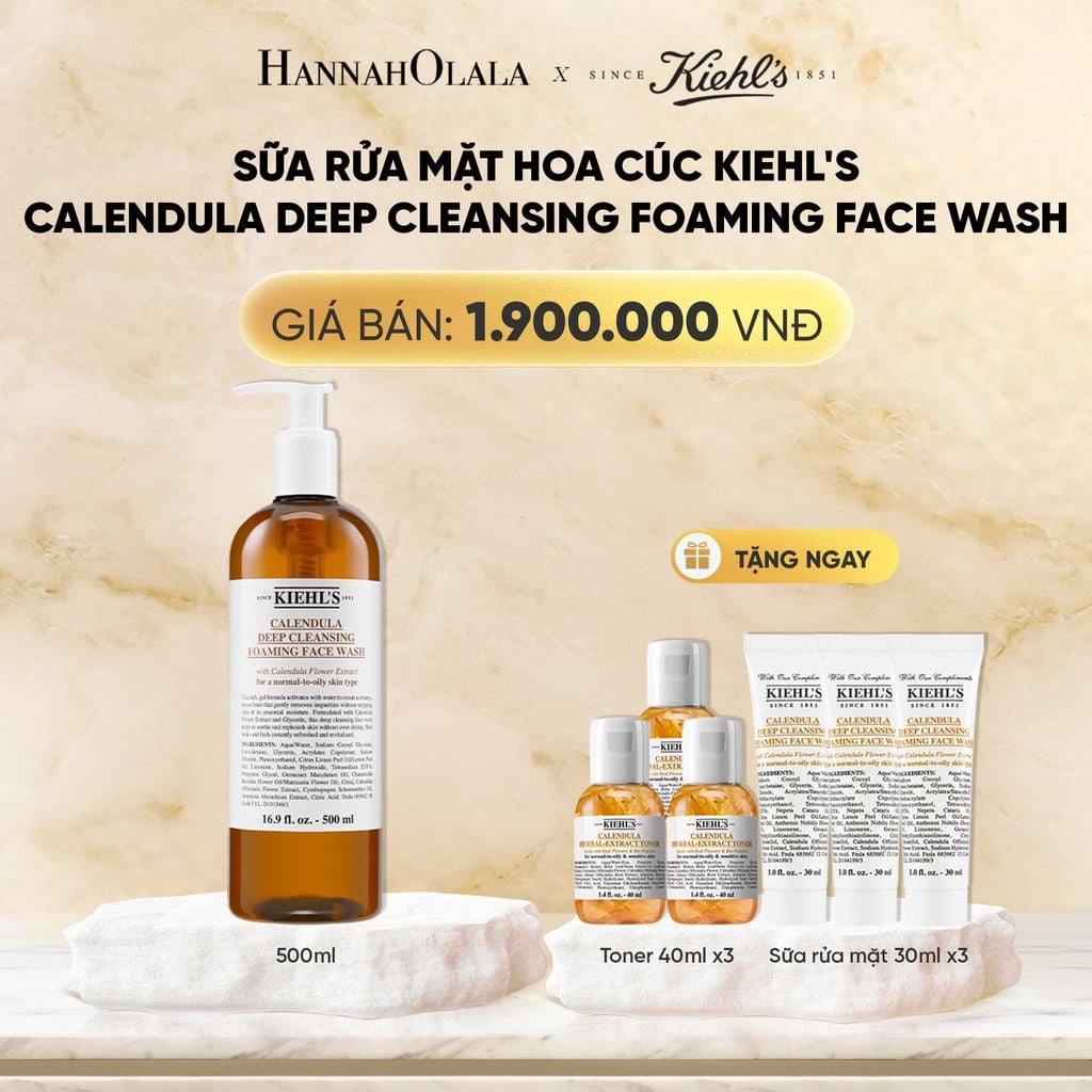  DEAL 7: SỮA RỬA MẶT HOA CÚC KIEHL'S CALENDULA DEEP CLEANSING FOAMING FACE WASH 500ML 