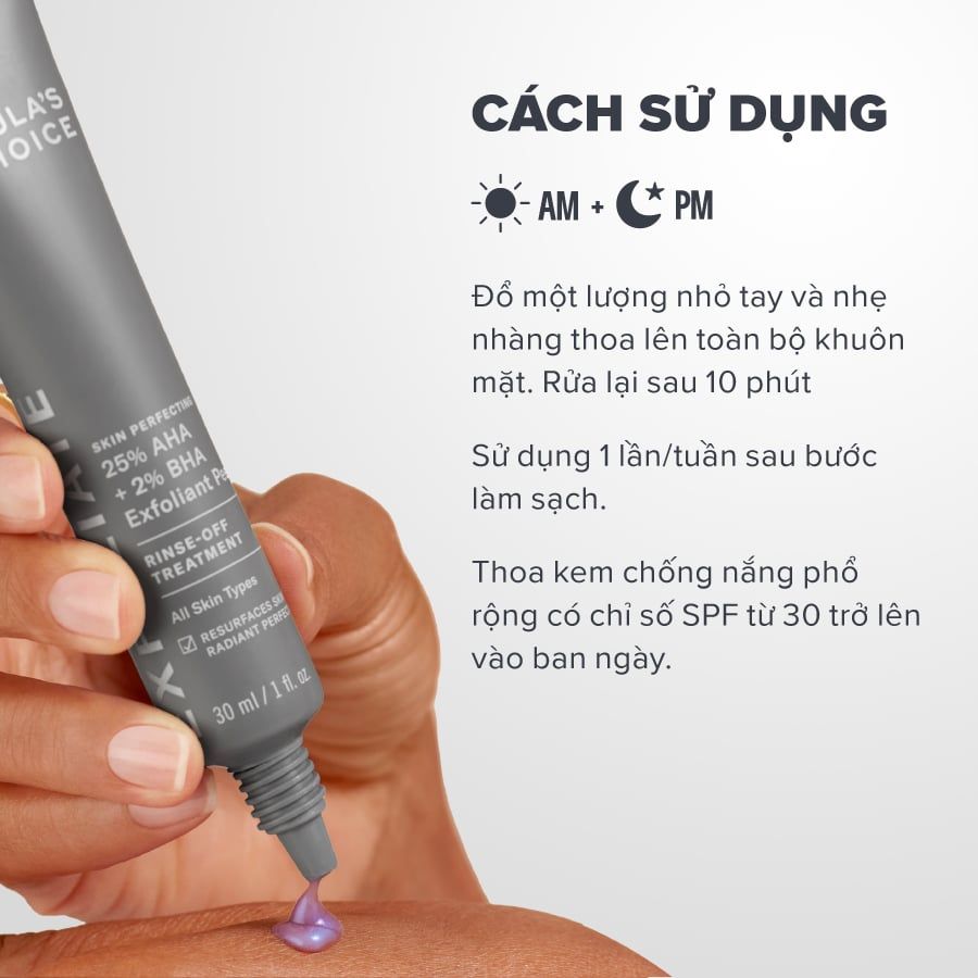  DEAL 11: TINH CHẤT THAY DA SINH HỌC GIÚP DA SÁNG MỊN SKIN PERFECTING 25% AHA + 2% BHA EXFOLIANT PEEL 30ML 