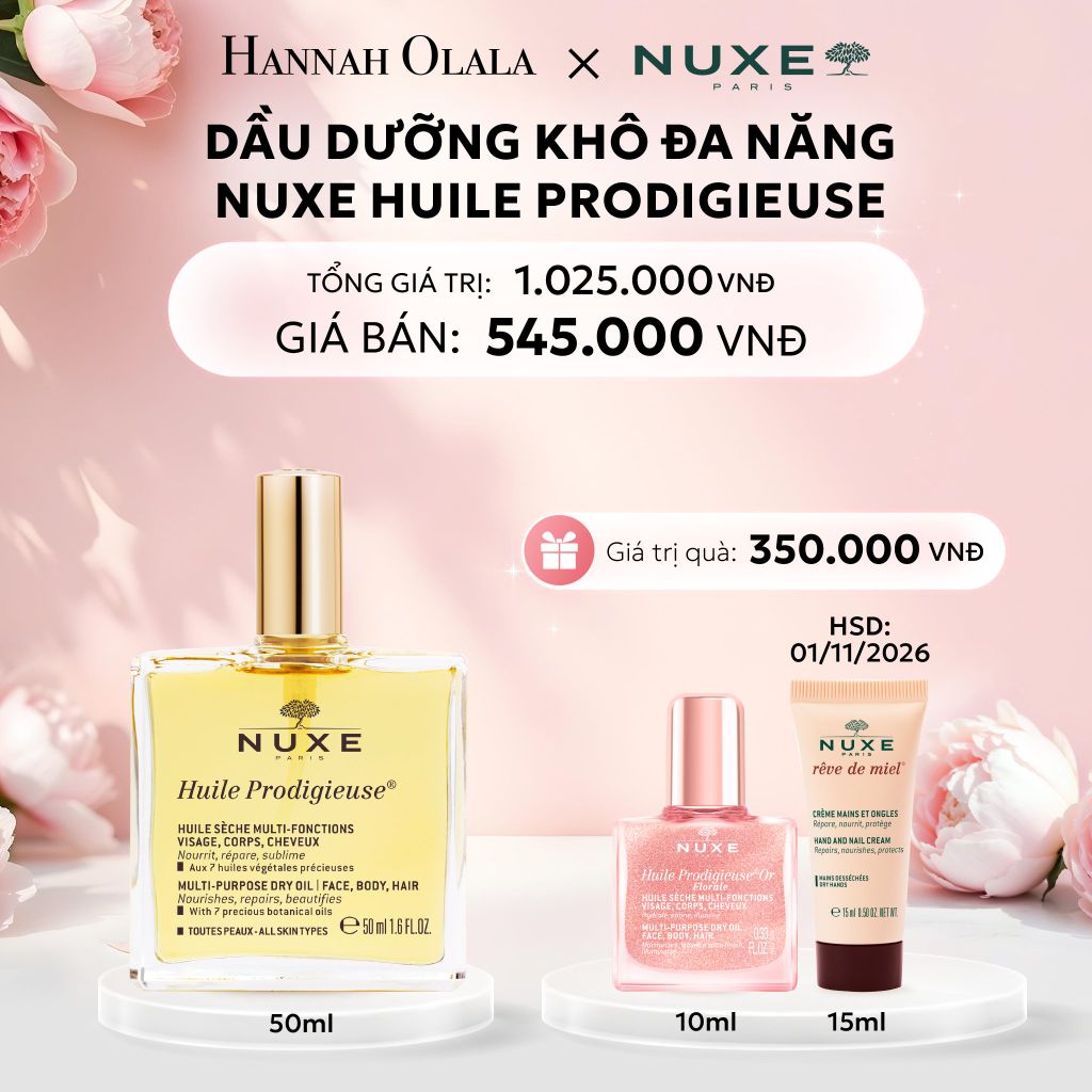  E610: DEAL 3: DẦU DƯỠNG KHÔ ĐA NĂNG NUXE HUILE PRODIGIEUSE MULTI-PURPOSE DRY OIL 50ML (CHỌN HƯƠNG) - [GIAO HÀNG TỪ 03/10] 