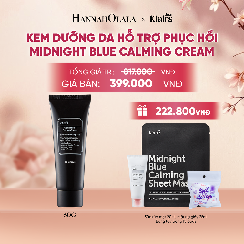  DEAR, KLAIRS KEM DƯỠNG MIDNIGHT BLUE CALMING CREAM 60G - A321 