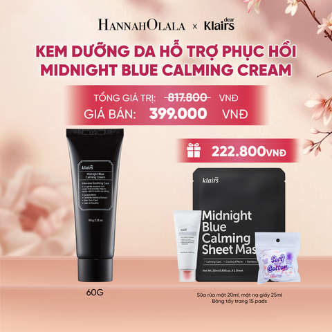  DEAR, KLAIRS KEM DƯỠNG MIDNIGHT BLUE CALMING CREAM 60G - A321 