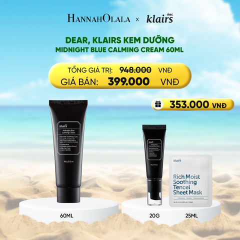  DEAR, KLAIRS KEM DƯỠNG MIDNIGHT BLUE CALMING CREAM 60ML 