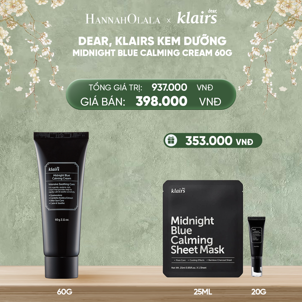 DEAL 4 : DEAR, KLAIRS KEM DƯỠNG MIDNIGHT BLUE CALMING CREAM 60ML 