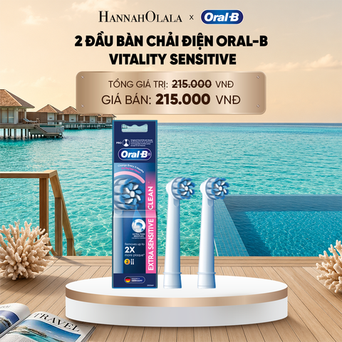  2 ĐẦU BÀN CHẢI ĐIỆN ORAL-B VITALITY – SENSITIVE / WHITENING / DEEP CLEAN_ D2218 