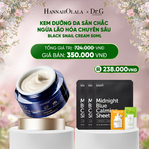  DEAL 4: KEM DƯỠNG NGĂN NGỪA LÃO HÓA DA DR.G BLACK SNAIL CREAM 50ML 