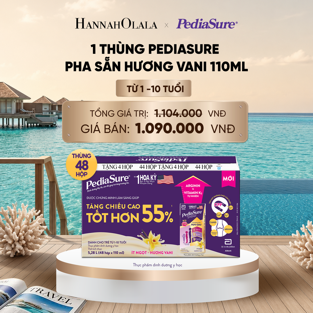  1 THÙNG PEDIASURE PHA SẴN HƯƠNG VANI 110ML DEAL :_ D1836 