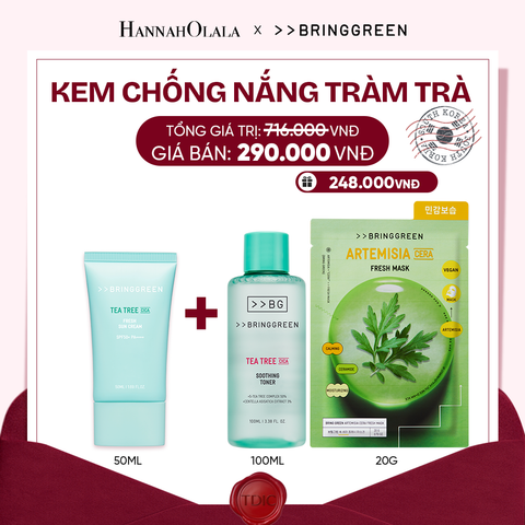  KEM CHỐNG NẮNG TRÀM TRÀ BRING GREEN TEA TREE CICA FRESH SUN CREAM SPF50+ PA++++ 50ML_M44 