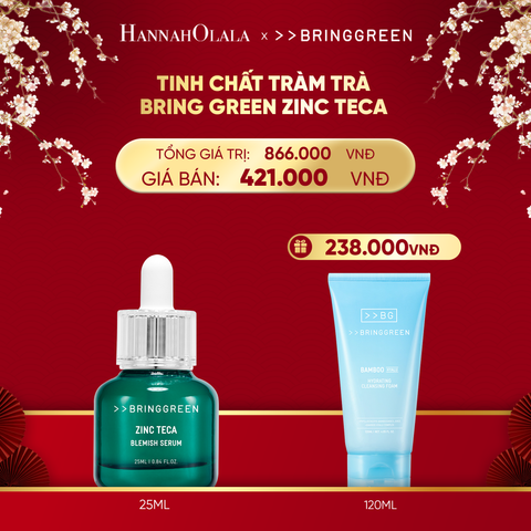  DEAL 7: TINH CHẤT TRÀM TRÀ BRING GREEN ZINC TECA BLEMISH SERUM DÀNH CHO DA DẦU MỤN 25ML 