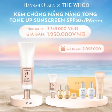  C36_DEAL 04: KEM CHỐNG NẮNG NÂNG TÔNG WHOO SEOL RADIANT WHITE TONE UP SUNSCREEN SPF50+/PA++++ 50ML 