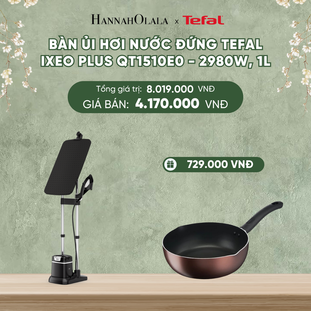  DEAL 3.1: BÀN ỦI HƠI NƯỚC ĐỨNG TEFAL IXEO PLUS QT1510E0 - 2980W, 1L 