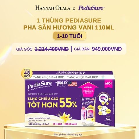  DEAL 4: 1 THÙNG PEDIASURE PHA SẴN HƯƠNG VANI 110ML 