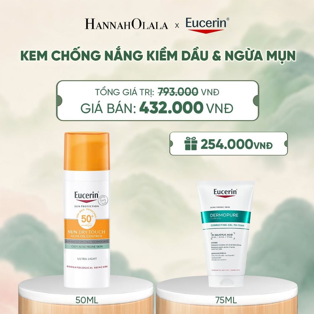  GEL CHỐNG NẮNG KIỂM SOÁT NHỜN EUCERIN SUN DRY TOUCH OIL CONTROL FACE SPF50+ 50ML - A013 