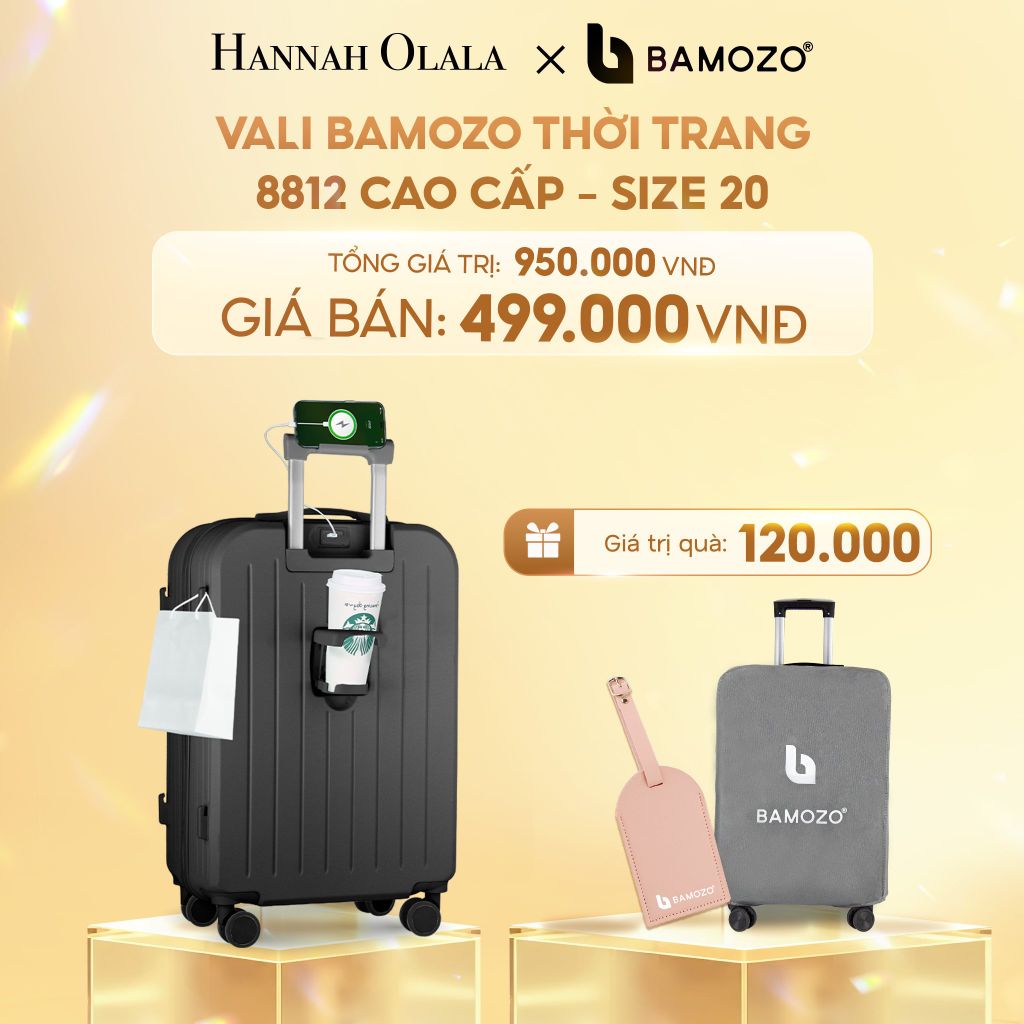  C266_DEAL 3: VALI BAMOZO 8812 CAO CẤP (TẶNG BỌC VALI + THẺ TÊN DA) 