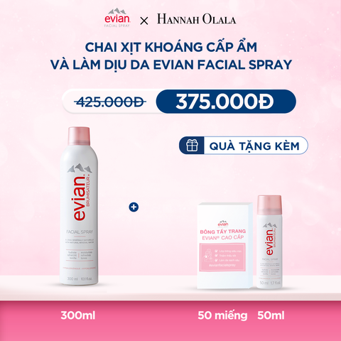  DEAL 4: XỊT KHOÁNG CẤP ẨM, LÀM DỊU DA EVIAN FACIAL SPRAY 300ML 