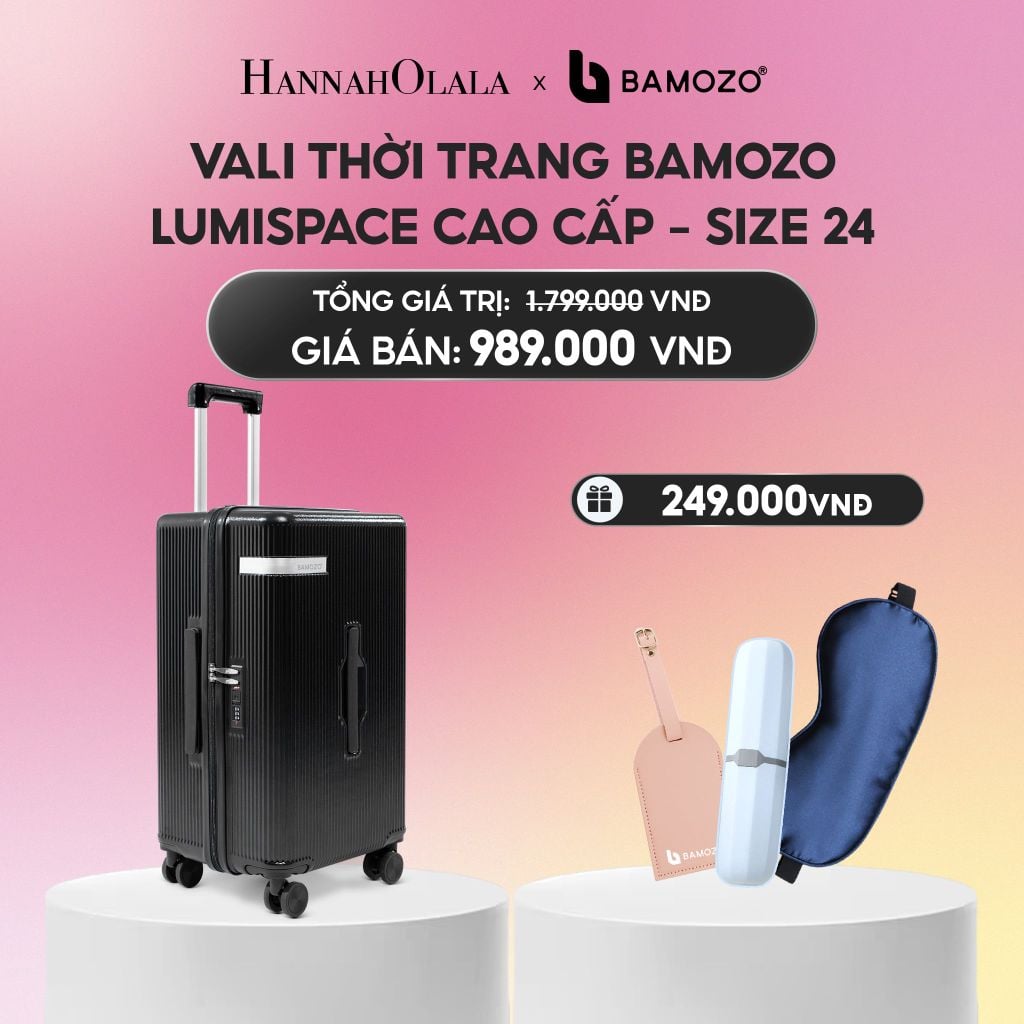  VALI BAMOZO LUMISPACE CAO CẤP (TẶNG TAG VALI DA, HỘP ĐỰNG BÀN CHẢI, BỊT MẮT LỤA SATIN)_A2183 