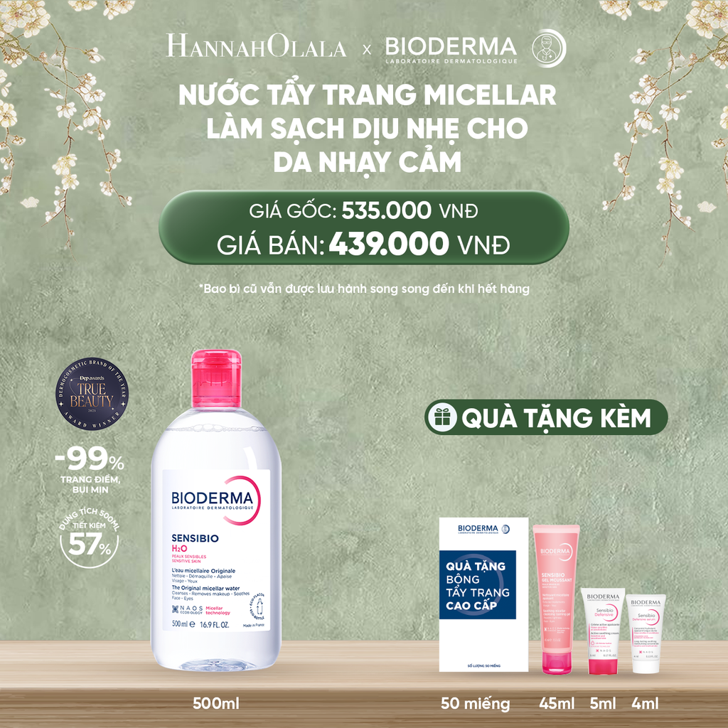  DEAL 4: NƯỚC TẨY TRANG MICELLAR LÀM SẠCH DỊU NHẸ CHO DA NHẠY CẢM 