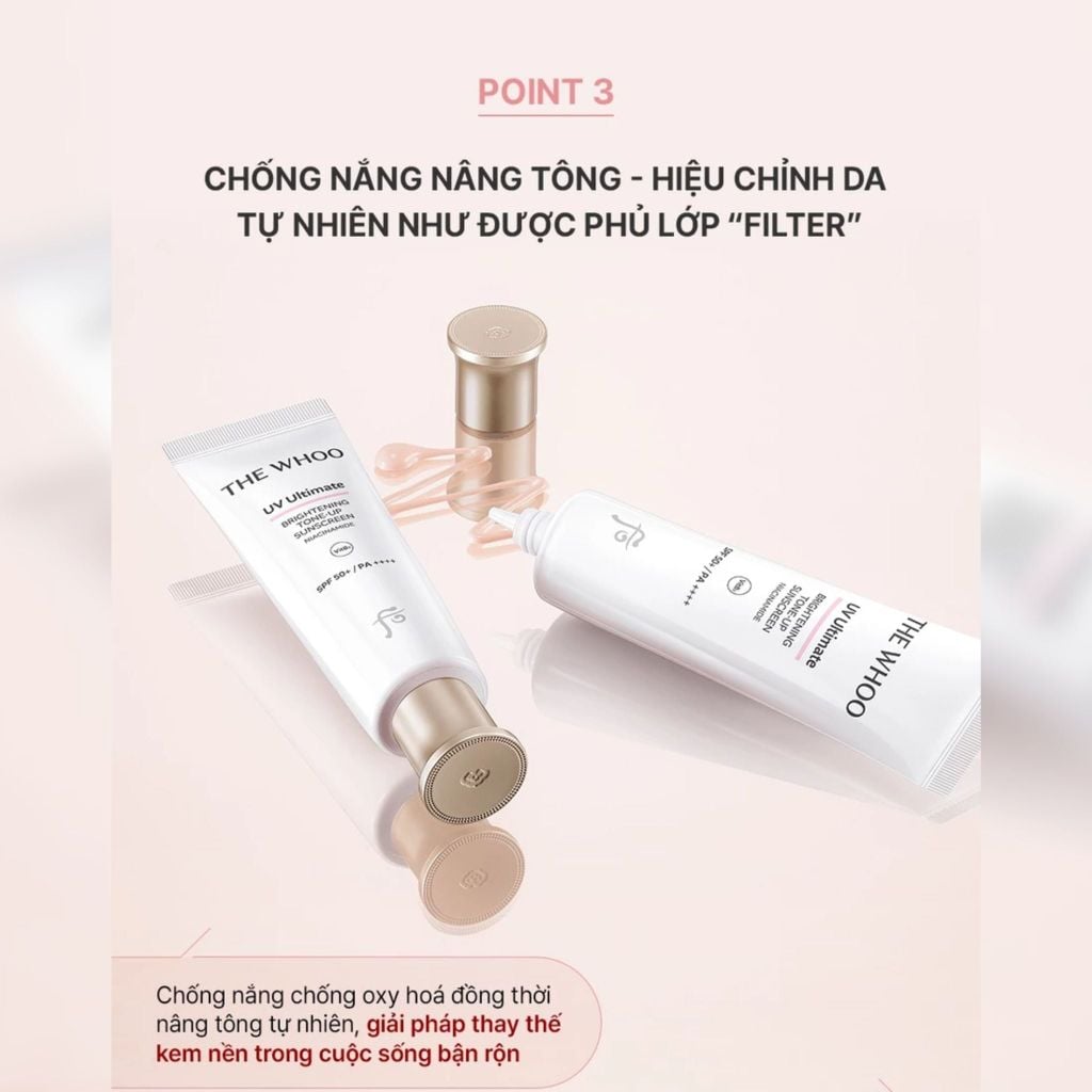  DEAL 27: PHIÊN BẢN NÂNG CẤP - KEM CHỐNG NẮNG NÂNG TÔNG THE WHOO UV ULTIMATE BRIGHTENING TONE-UP SUNSCREEN 50ML 