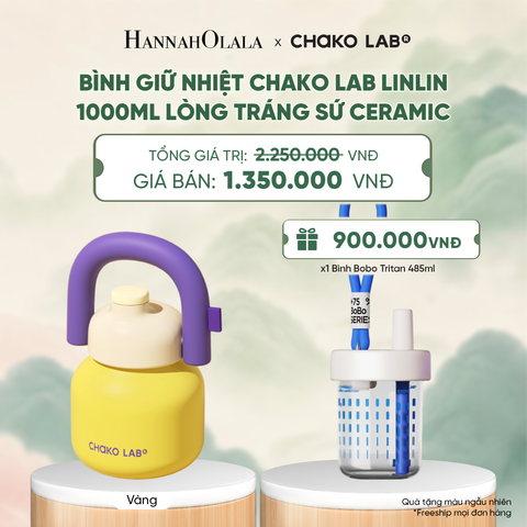  BÌNH GIỮ NHIỆT CHAKO LAB LINLIN 1000ML LÒNG TRÁNG SỨ CERAMIC - A4003 