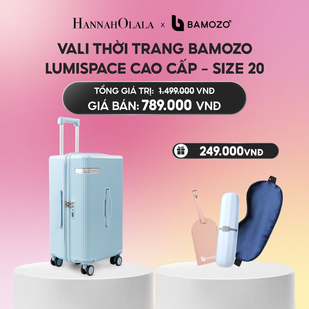  VALI BAMOZO LUMISPACE CAO CẤP (TẶNG TAG VALI DA, HỘP ĐỰNG BÀN CHẢI, BỊT MẮT LỤA SATIN)_A2183 