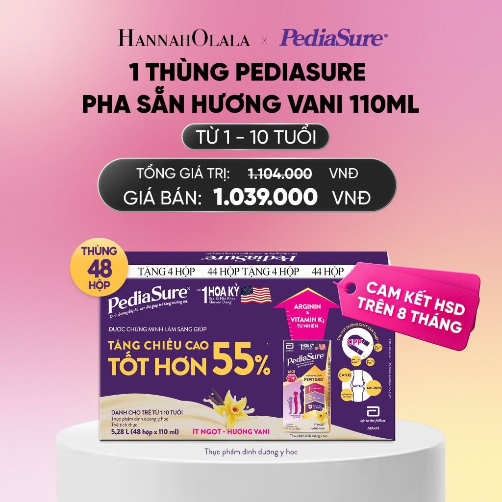  1 THÙNG PEDIASURE PHA SẴN HƯƠNG VANI 110ML DEAL : _A739 