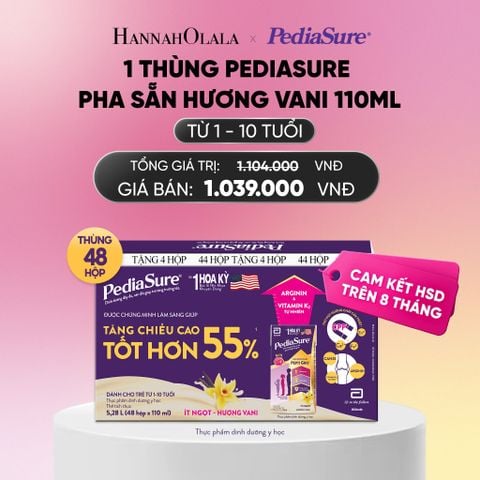  1 THÙNG PEDIASURE PHA SẴN HƯƠNG VANI 110ML DEAL : _A739 