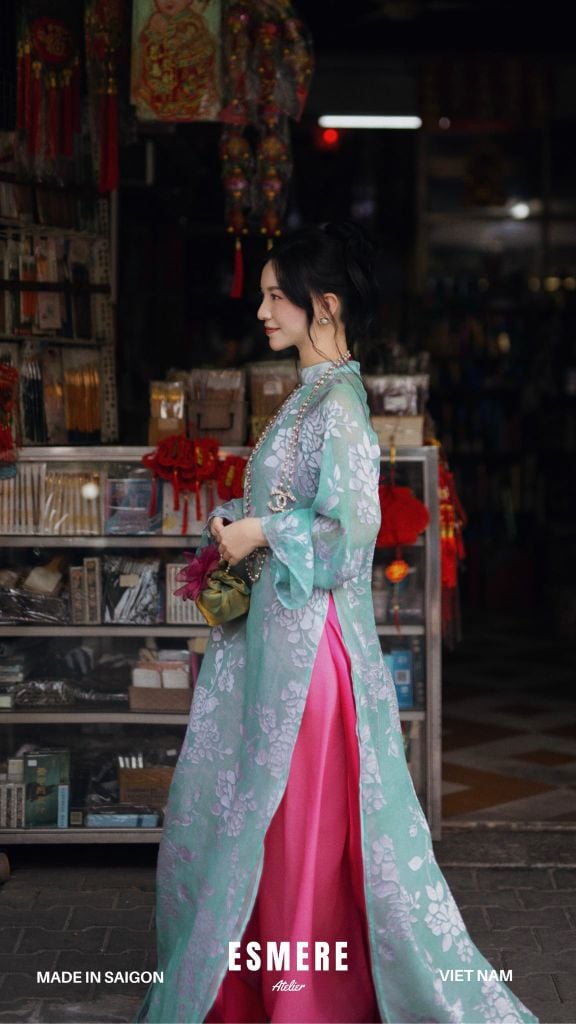  DEAL 2: SET ÁO DÀI 3 MÓN CẨM HOA CÁC 