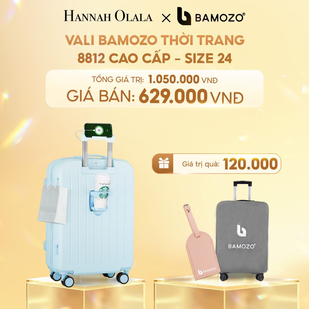  C266_DEAL 3: VALI BAMOZO 8812 CAO CẤP (TẶNG BỌC VALI + THẺ TÊN DA) 