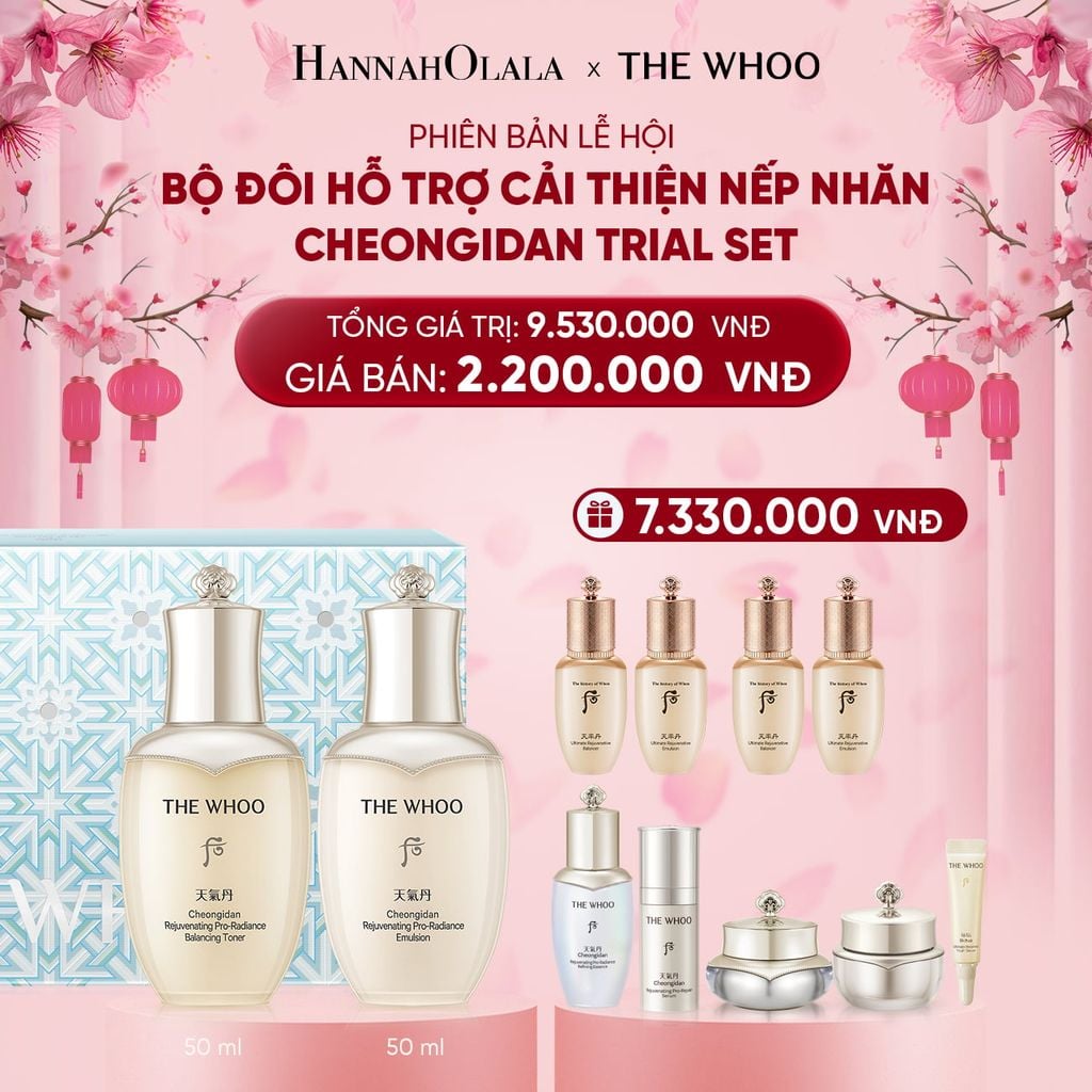  [GIAO HÀNG TỪ 08.01] DEAL 4: PHIÊN BẢN LỄ HỘI - BỘ ĐÔI HỖ TRỢ CẢI THIỆN NẾP NHĂN THE WHOO CHEONGIDAN TRIAL SET 