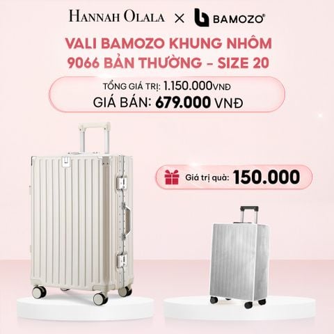  E22_DEAL 2: VALI BAMOZO KHUNG NHÔM 9066 BẢN THƯỜNG (TẶNG BỌC VALI TRONG SUỐT) 