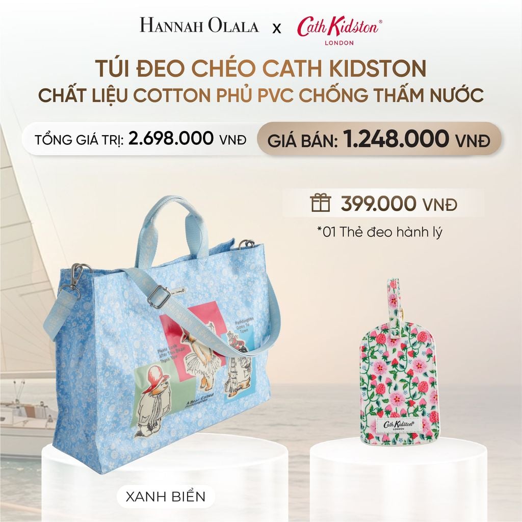  TÚI ĐEO CHÉO CATH KIDSTON CHẤT LIỆU COTTON PHỦ PVC CHỐNG THẤM NƯỚC _ DEAL 4 