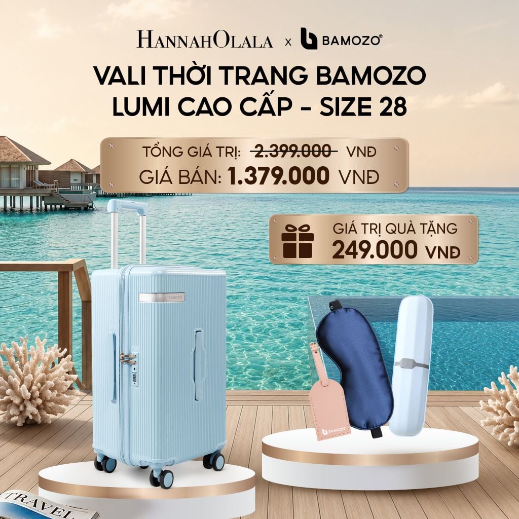  VALI BAMOZO LUMISPACE CAO CẤP (TẶNG TAG VALI DA, HỘP ĐỰNG BÀN CHẢI, BỊT MẮT LỤA SATIN)_ D478 
