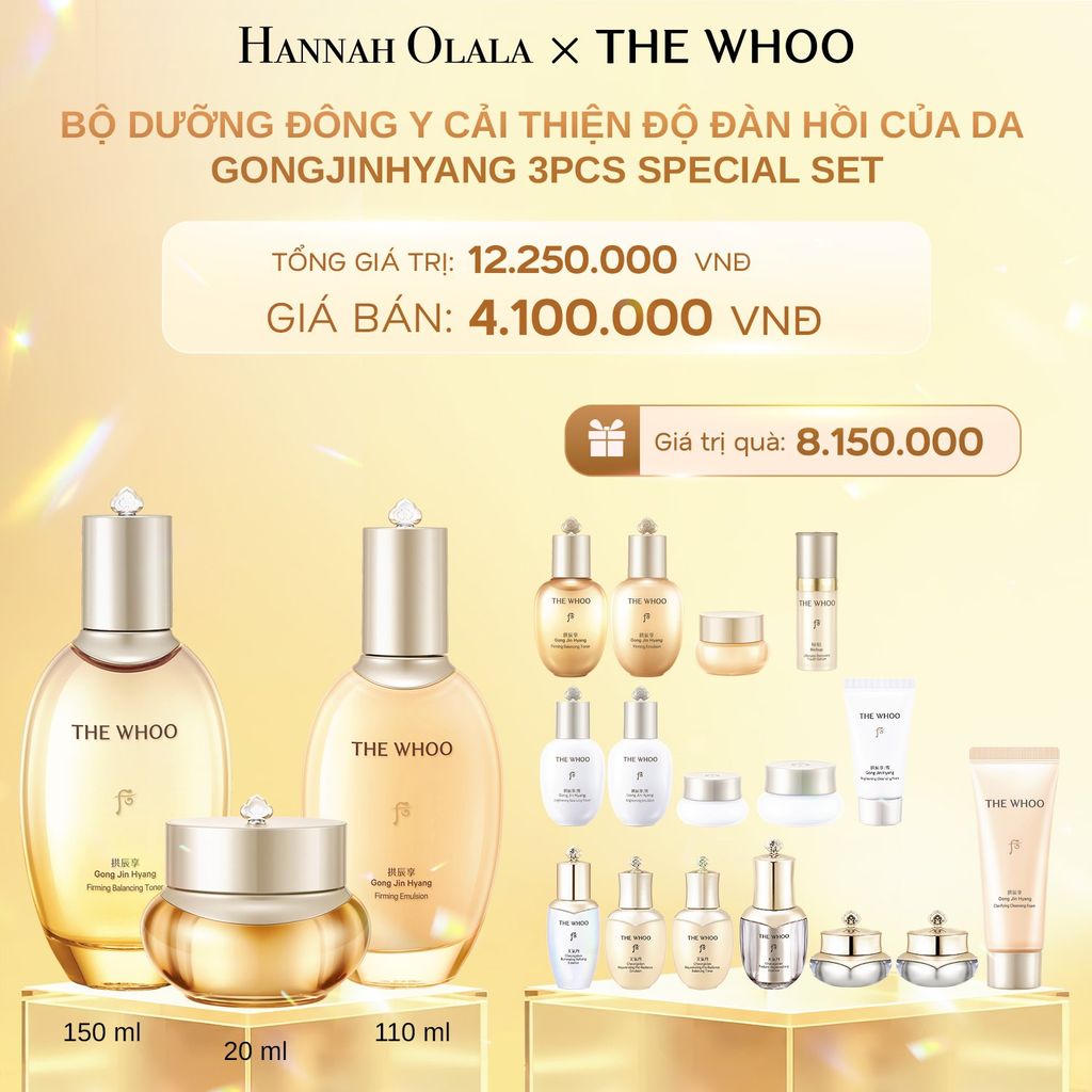  DEAL 4: [PHIÊN BẢN ĐẶC BIỆT] BỘ DƯỠNG ĐÔNG Y CẢI THIỆN ĐỘ ĐÀN HỒI CỦA DA THE WHOO GONGJINHYANG 3PCS SPECIAL SET 