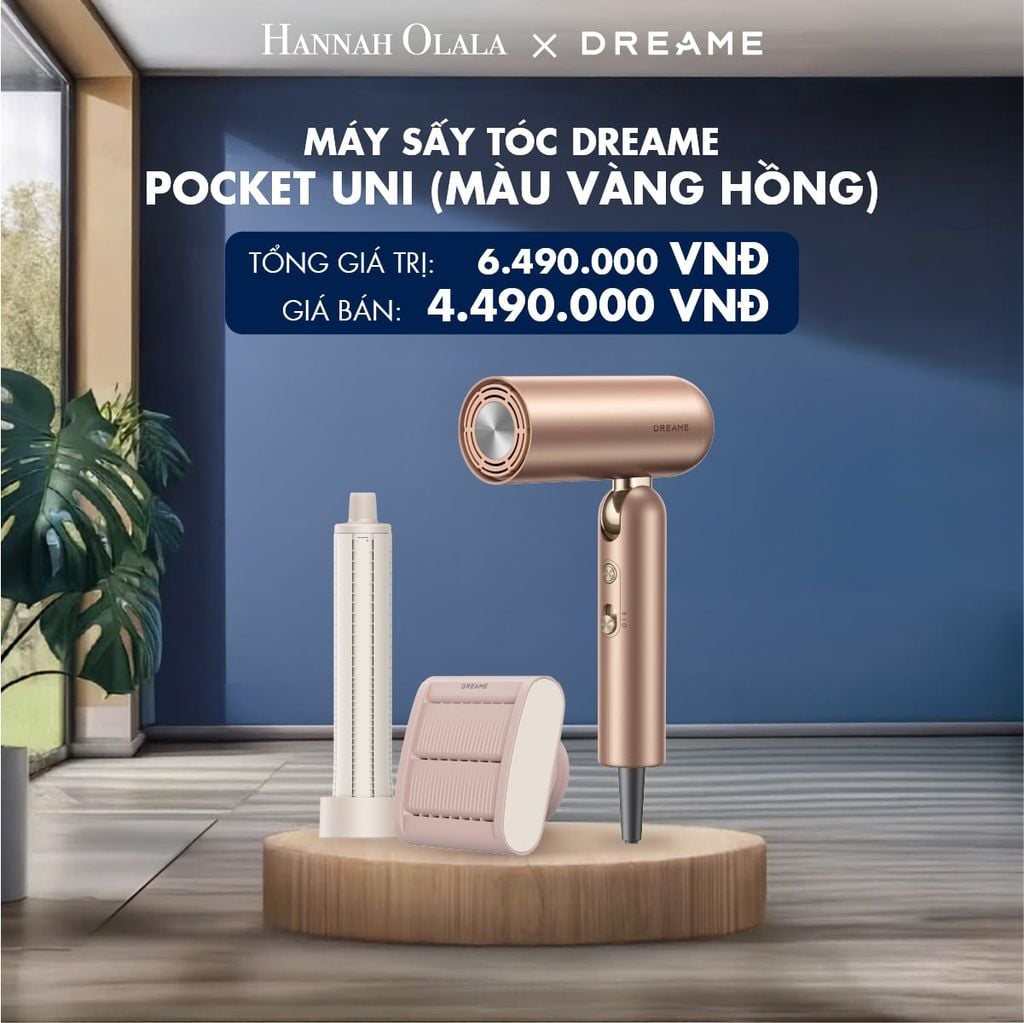  DREAME POCKET UNI AHD54 MÁY SẤY TÓC ION ÂM TƯƠNG THÍCH ĐIỆN ÁP TOÀN CẦU GẤP GỌN TÍCH HỢP TẠO KIỂU TÓC - BH 24 THÁNG 