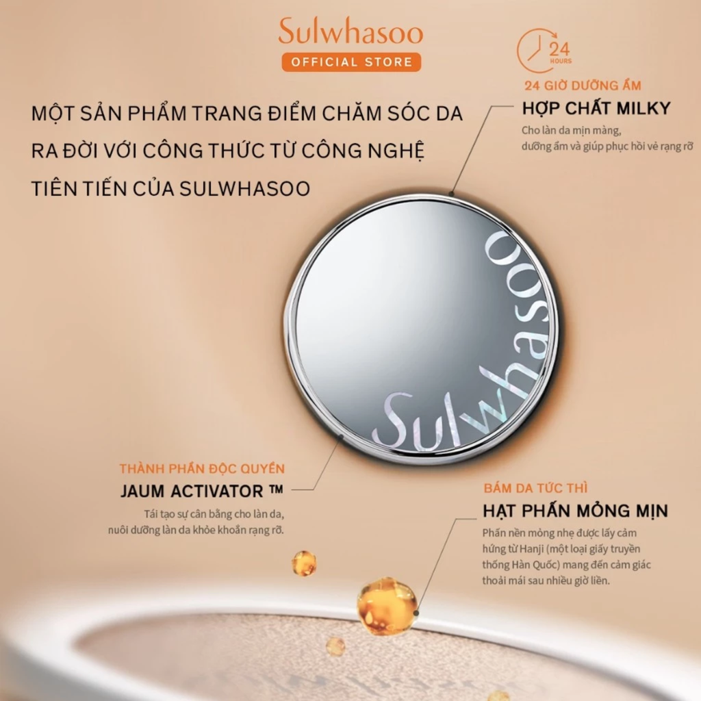  PHẤN NƯỚC TRANG ĐIỂM MỎNG NHẸ SÁNG TRONG (KÈM LÕI THAY THẾ) SULWHASOO PERFECTING CUSHION AIRY 15GX2 