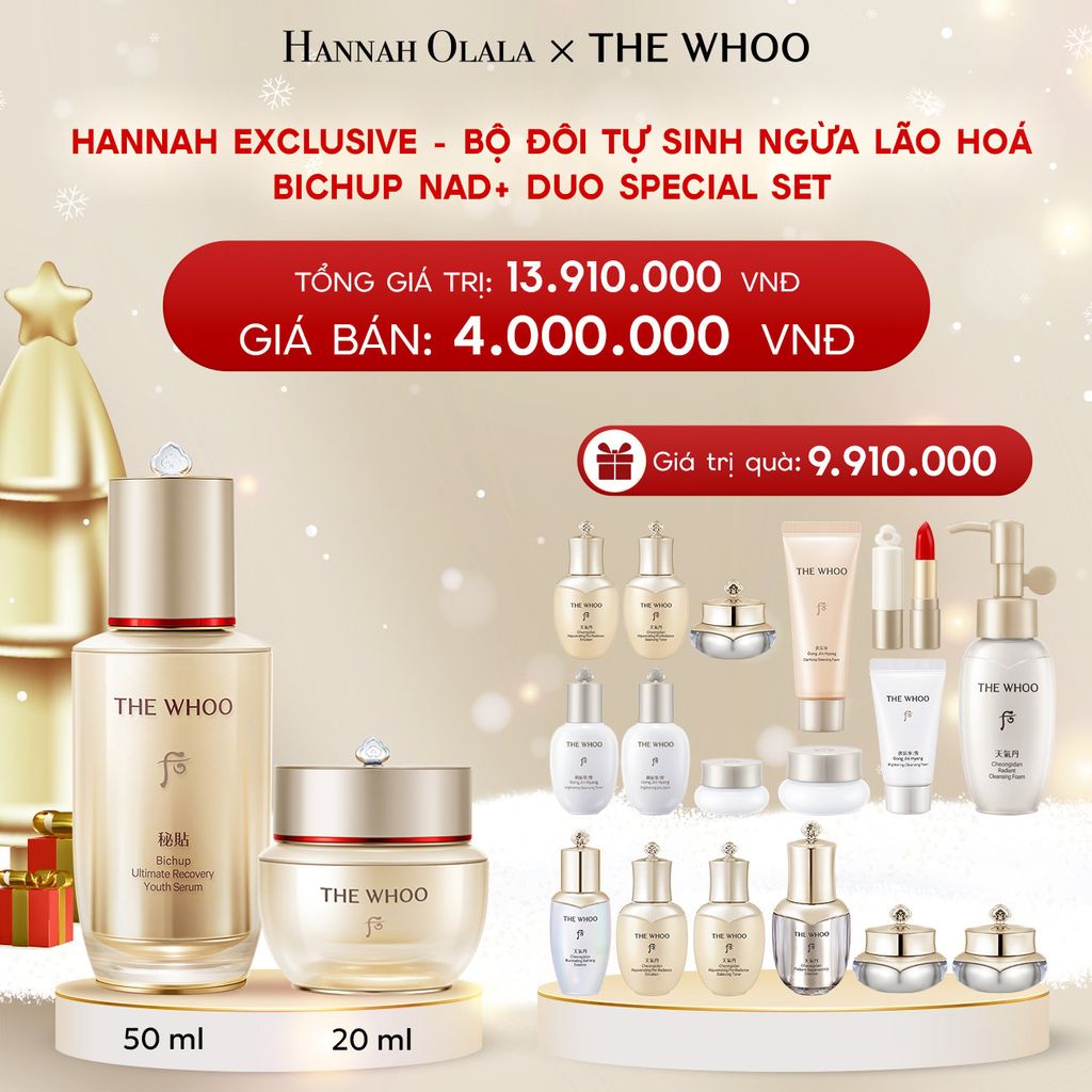  A365_DEAL 4: HANNAH EXCLUSIVE - BỘ ĐÔI TỰ SINH NGỪA LÃO HOÁ THE WHOO BICHUP NAD+ DUO SPECIAL SET 