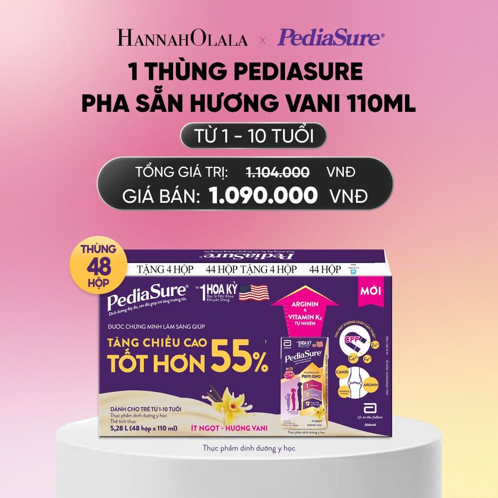  1 THÙNG PEDIASURE PHA SẴN HƯƠNG VANI 110ML DEAL : _ A739 