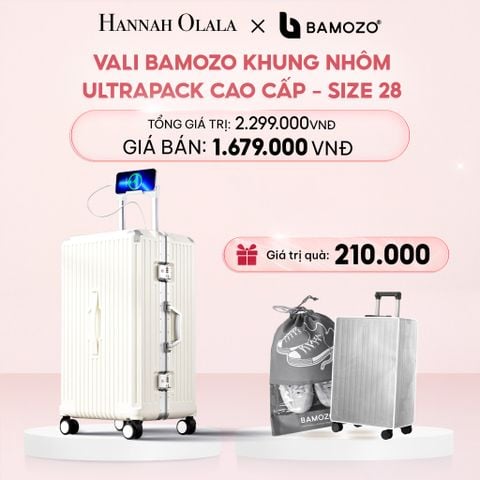  E52_DEAL 4: VALI BAMOZO KHUNG NHÔM ULTRAPACK CAO CẤP (TẶNG BỌC VALI CC TRONG SUỐT + TÚI ĐỰNG GIÀY) 