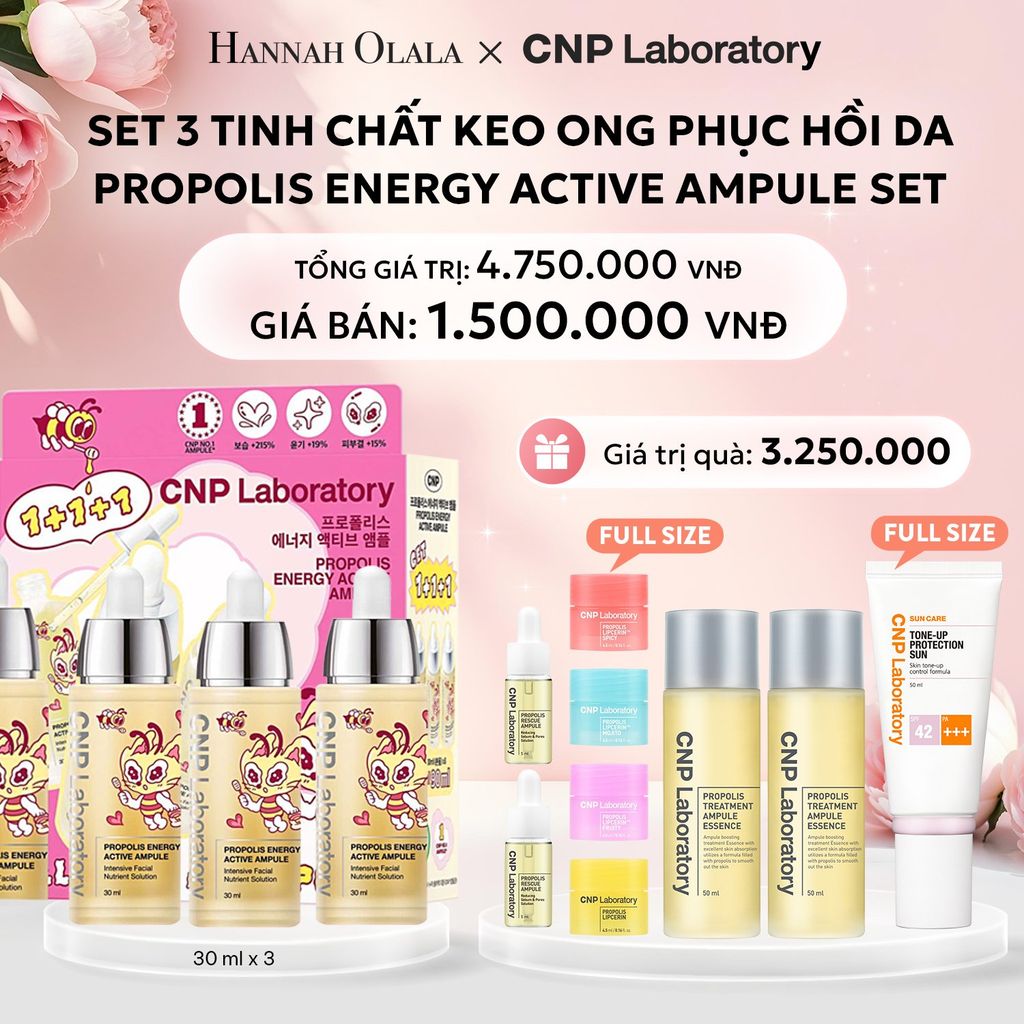  E777: DEAL 43: SET 3 TINH CHẤT PHỤC HỒI DA KEO ONG CNP PROPOLIS ENERGY ACTIVE AMPULE SET 30ML X3 - [GIAO HÀNG TỪ 03/10] 