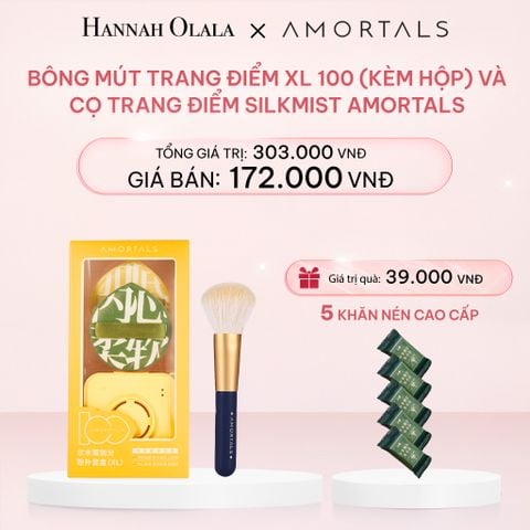  E711_DEAL 4: BỘ BÔNG MÚT TRANG ĐIỂM XL 100 (KÈM HỘP) VÀ CỌ TRANG ĐIỂM SILKMIST AMORTALS 