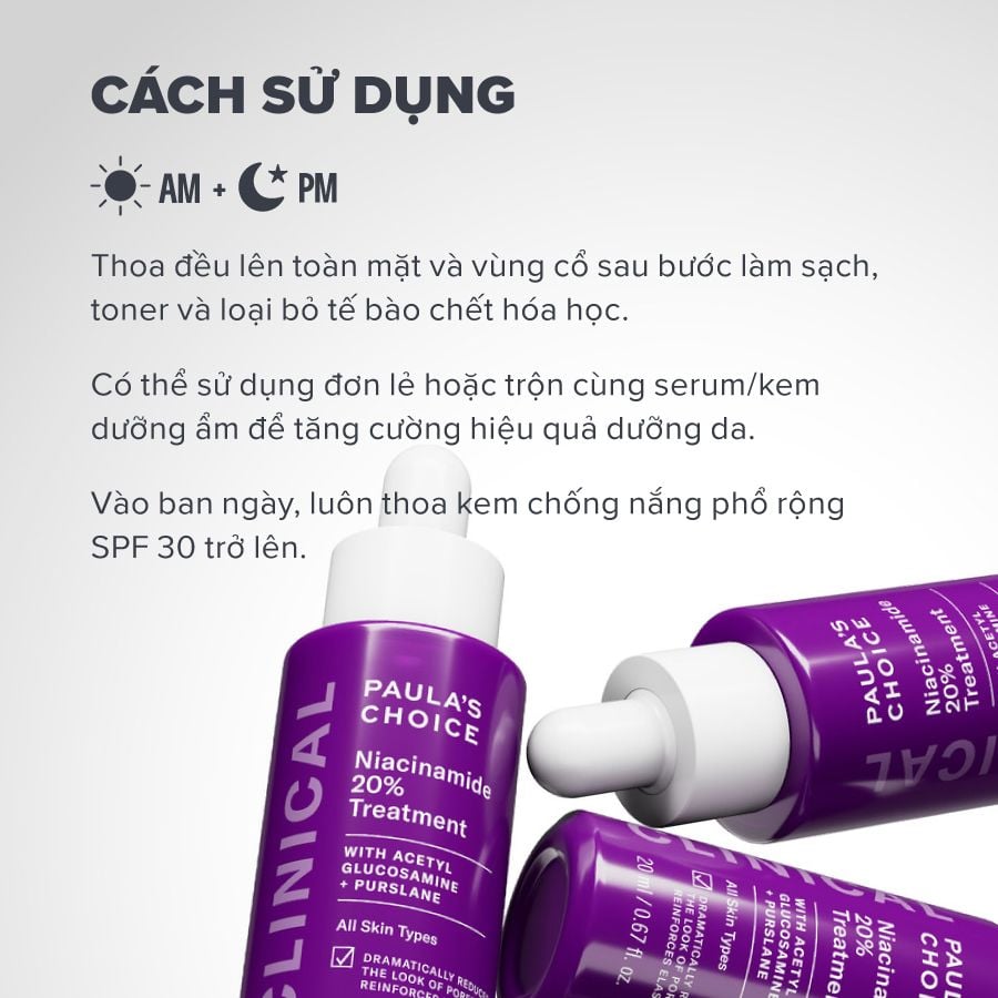  TINH CHẤT SE KHÍT LỖ CHÂN LÔNG VÀ LÀM MỜ THÂM MỤN NIACINAMIDE 20% 20ML - DEAL 4 - A1862 