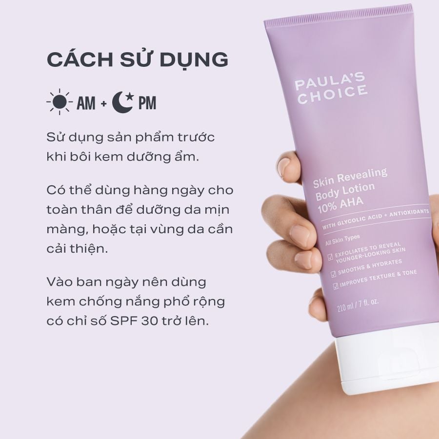  KEM DƯỠNG THỂ LÀM SÁNG DA VÀ LÀM ĐỀU MÀU DA SKIN REVEALING BODY LOTION 10% AHA 210ML - DEAL 2 - A1852 