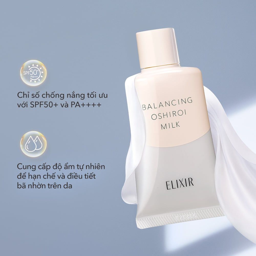  A58: DEAL 23: SỮA CHỐNG NẮNG DƯỠNG DA NÂNG TÔNG KIỀM DẦU ELIXIR REFLET BALANCING OSHIROI MILK C 35G 
