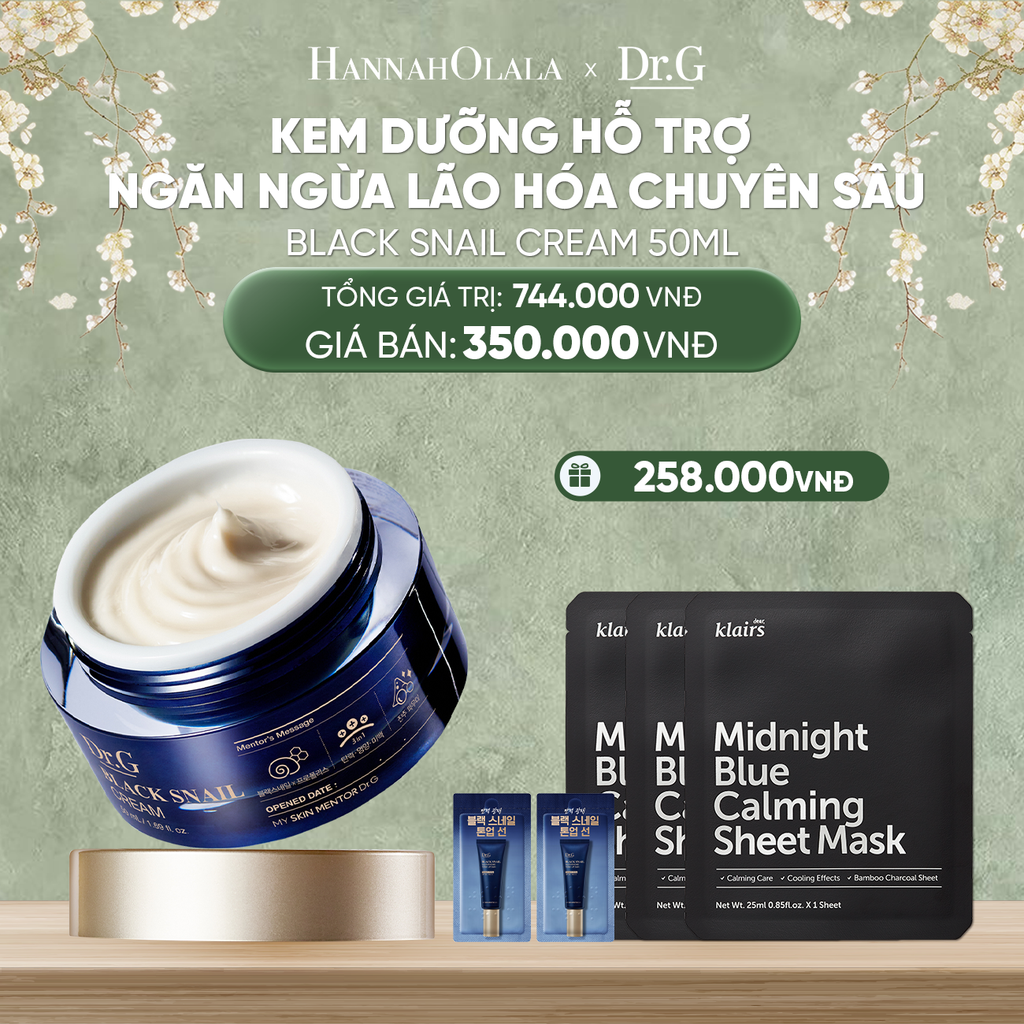  DEAL 4: KEM DƯỠNG NGĂN NGỪA LÃO HÓA DA DR.G BLACK SNAIL CREAM 50ML 