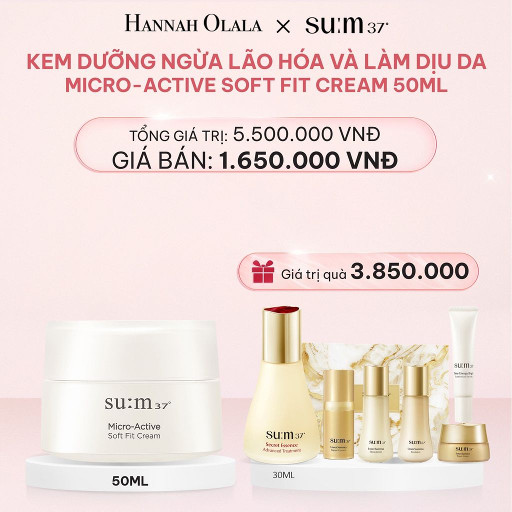  E217_DEAL 21: KEM DƯỠNG NGỪA LÃO HÓA VÀ LÀM DỊU DA SU:M37 MICRO-ACTIVE SOFT FIT CREAM 50ML 