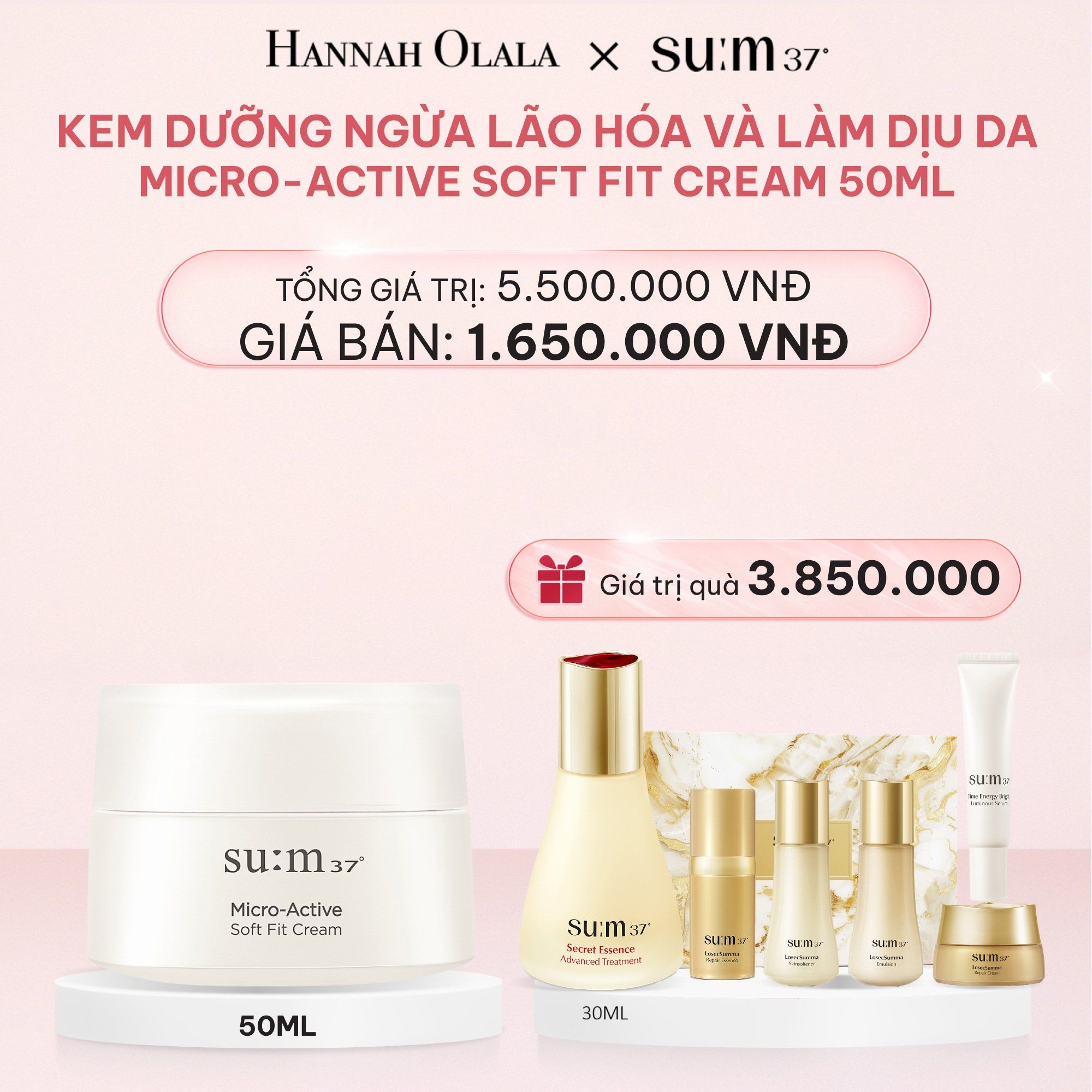  E217_DEAL 21: KEM DƯỠNG NGỪA LÃO HÓA VÀ LÀM DỊU DA SU:M37 MICRO-ACTIVE SOFT FIT CREAM 50ML 
